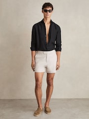 Reiss Off White Sun Side-Adjuster Swim Shorts - Image 1 of 5
