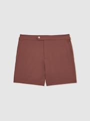 Reiss Terracotta Brown Sun Side-Adjuster Swim Shorts - Image 2 of 6