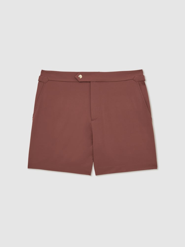 Reiss Terracotta Brown Sun Side-Adjuster Swim Shorts - Image 2 of 6
