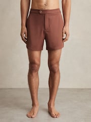 Reiss Terracotta Brown Sun Side-Adjuster Swim Shorts - Image 3 of 6