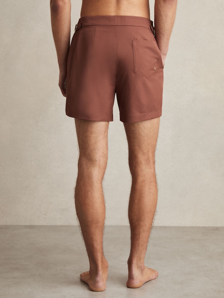 Reiss Terracotta Brown Sun Side-Adjuster Swim Shorts - Image 4 of 6