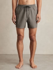 Reiss Dark Navy Tito Drawstring Geometric Print Swim Shorts - Image 3 of 6