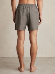 Reiss Dark Navy Tito Drawstring Geometric Print Swim Shorts - Image 4 of 6