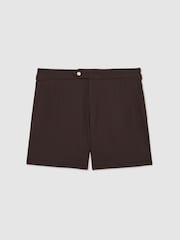 Reiss Chocolate Brown Sun Side-Adjuster Swim Shorts - Image 2 of 6