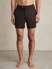 Reiss Chocolate Brown Sun Side-Adjuster Swim Shorts - Image 3 of 6