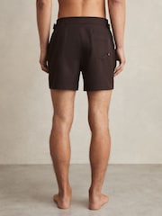 Reiss Chocolate Brown Sun Side-Adjuster Swim Shorts - Image 4 of 6