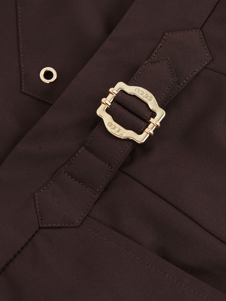 Reiss Chocolate Brown Sun Side-Adjuster Swim Shorts - Image 6 of 6