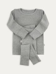 KIDLY By MORI Grey/Navy Ribbed Pyjama Set - Image 4 of 4