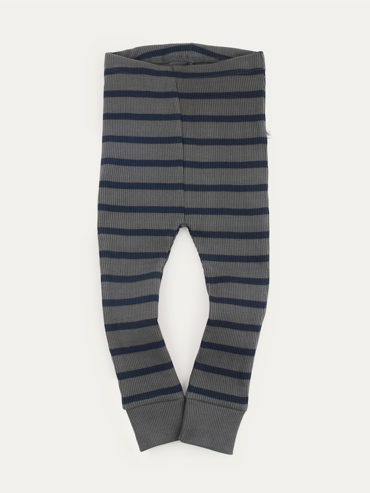 グレー / ネイビー - KIDLY By MORI Soft 100% Cotton Ribbed Stretch Pyjama Set - 画像 2 / 5 グレー / ネイビー - KIDLY By MORI Soft 100% Cotton Ribbed Stretch Pyjama Set - 画像 2 / 5