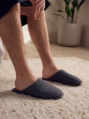 Grey Stripe Mule Slippers - Image 3 of 8