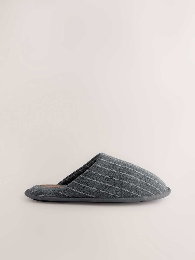 Grey Stripe Mule Slippers - Image 5 of 8