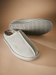 Grey Signature Suede Mules Slippers - Image 3 of 5