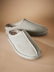Grey Signature Suede Mules Slippers - Image 5 of 5