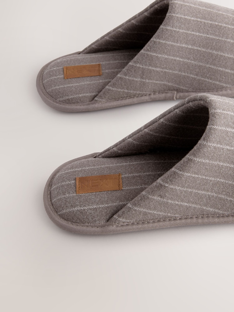 Brun - Chaussons mules rayés - Image 6 of 8