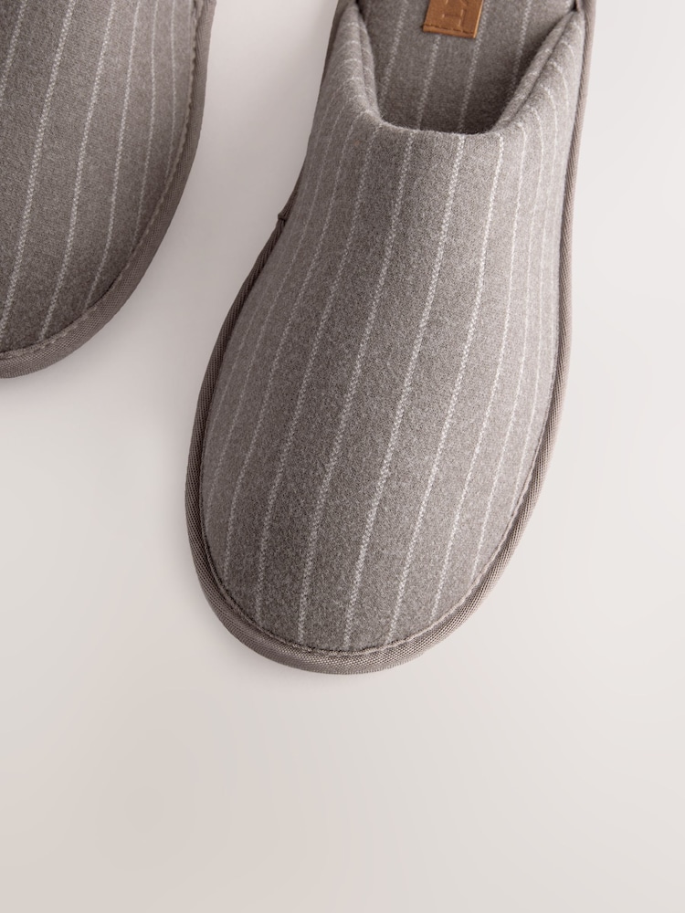 Brun - Chaussons mules rayés - Image 7 of 8