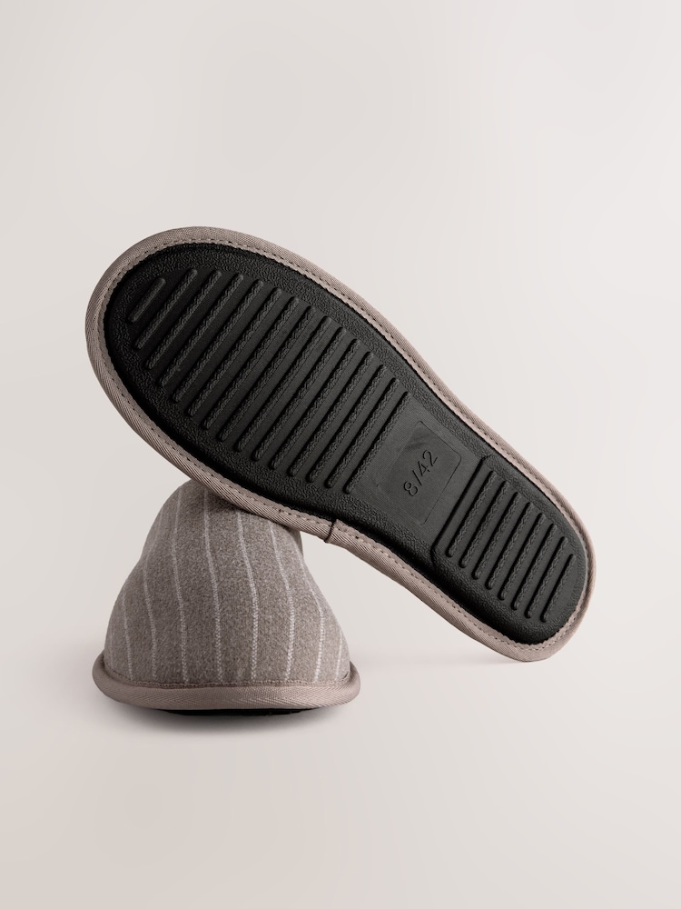 Brown Stripe Mule Slippers - Image 8 of 8