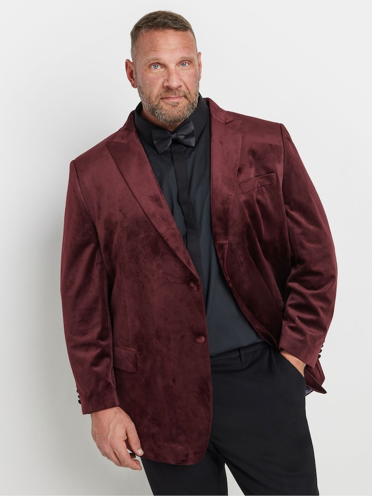 BadRhino Big & Tall Red Velvet Blazer - Image 1 of 7
