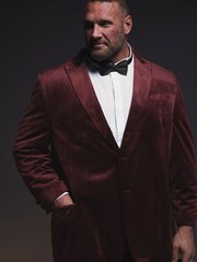 BadRhino Big & Tall Red Velvet Blazer - Image 4 of 7