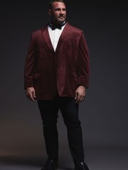 BadRhino Big & Tall Red Velvet Blazer - Image 5 of 7