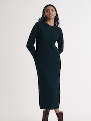 Nobodys Child Black Oversized Crew Knitted Jumper Midi Plain Dress - Image 2 of 4
