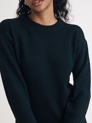 Nobodys Child Black Oversized Crew Knitted Jumper Midi Plain Dress - Image 4 of 4