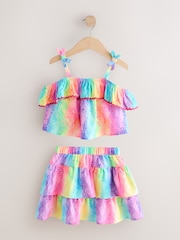 Regenboogkleurige dierenprint - Set van ruches top en rok (3-16jr) - Image 1 of 4