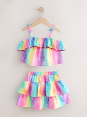 Regenboogkleurige dierenprint - Set van ruches top en rok (3-16jr) - Image 2 of 4