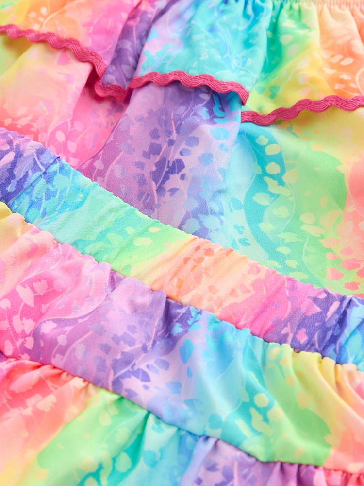 Regenboogkleurige dierenprint - Set van ruches top en rok (3-16jr) - Image 3 of 4