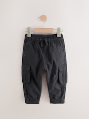 Black/Khaki Lined 100% Cotton Cargo Trousers (3mths-7yrs) - Image 3 of 6