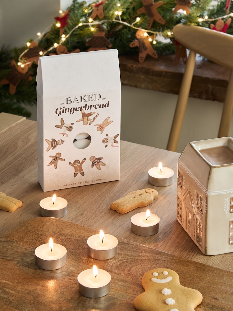 Natural Gingerbread 24 Pack Tealights Candle - Image 1 of 3