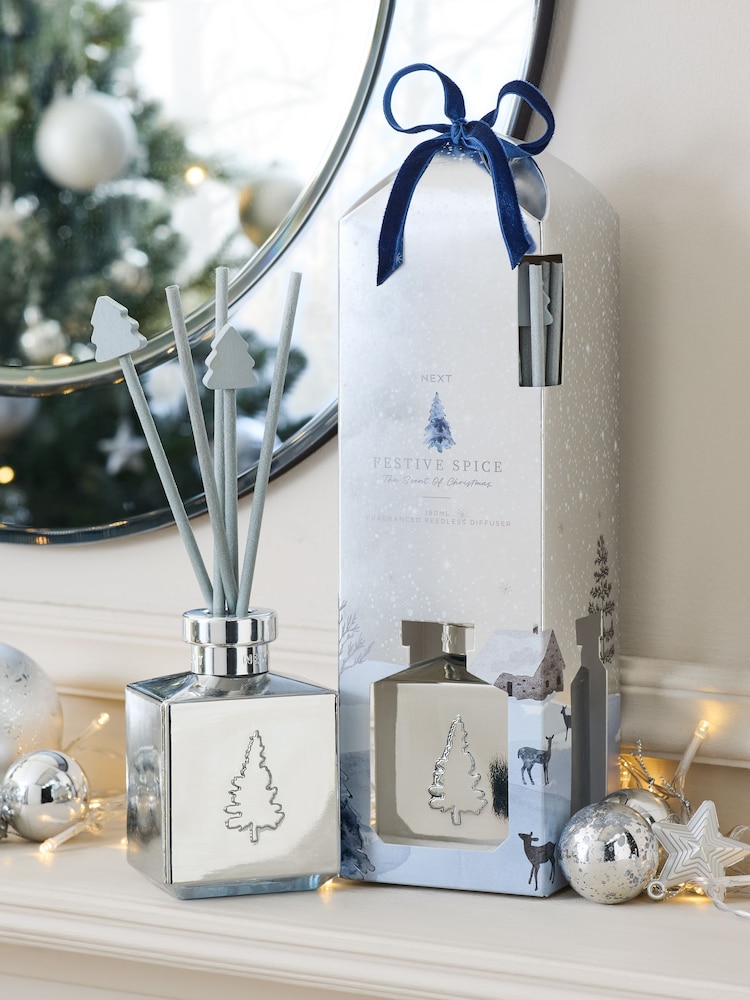 Silver Festive Spice 180ml Diffuser - Image 1 of 3 Silver Festive Spice 180ml Diffuser - Image 1 of 3