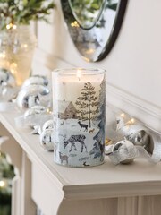 Silver Festive Spice Pillar Candle - Image 1 of 4