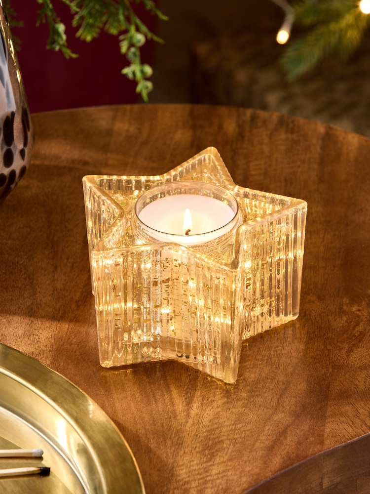 Gold Festive Spice Light Up Candle - Image 1 of 3