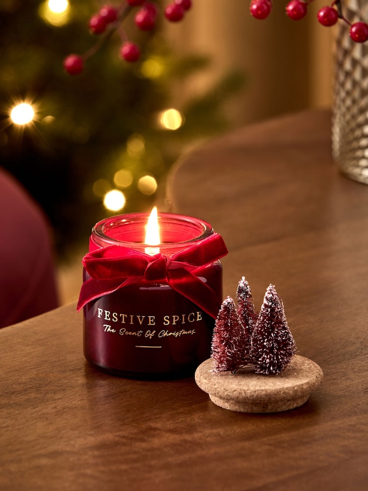 Red Festive Spice Mini Candle - Image 2 of 3 Red Festive Spice Mini Candle - Image 2 of 3