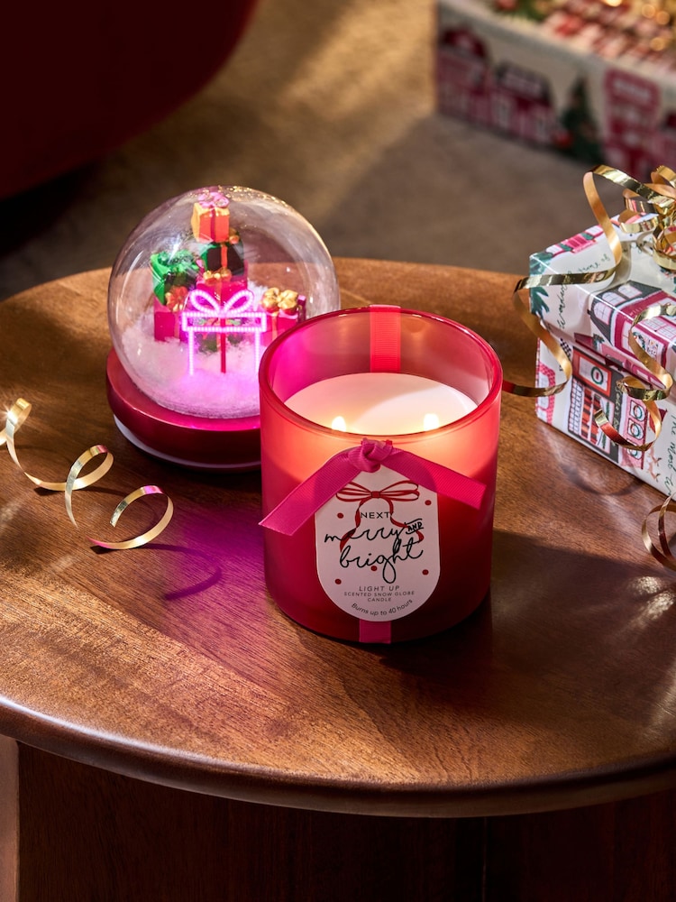 Red Snow Globe Festive Spice 2 Wick Light Up Candle - Image 3 of 3 Red Snow Globe Festive Spice 2 Wick Light Up Candle - Image 3 of 3