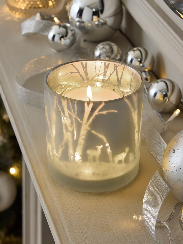 Silver Festive Spice Light Up Candle - Image 1 of 3