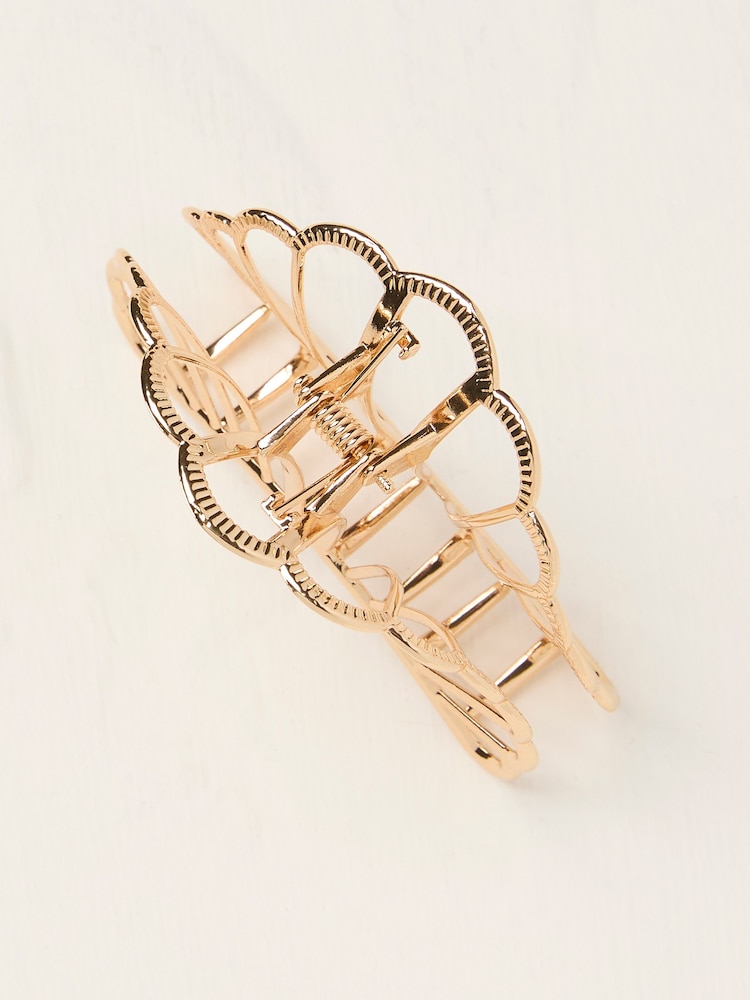FatFace Gold Tone Shell Claw Clip - Image 2 of 2 FatFace Gold Tone Shell Claw Clip - Image 2 of 2
