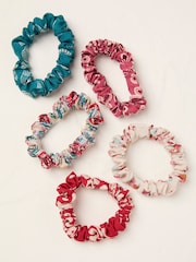 FatFace Red Earth Print Scrunchies 5 Pack - Image 1 of 2