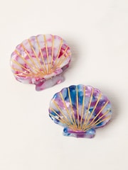 FatFace Multi Shell Hair Clips 2 Pack - Image 1 of 2