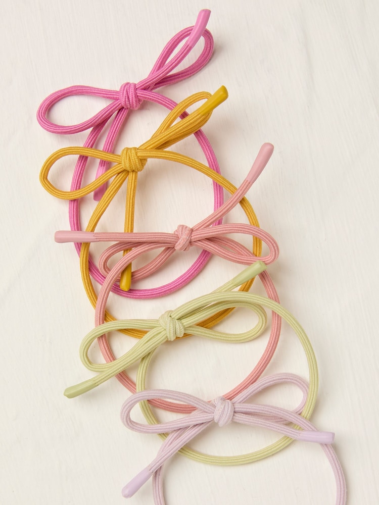 Розовый - FatFace Bow Hair Elastics - Image 2 of 2 Розовый - FatFace Bow Hair Elastics - Image 2 of 2