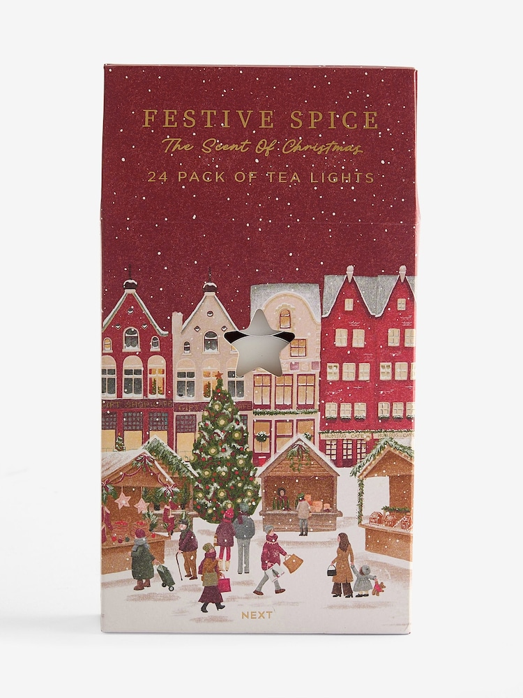 Red Festive Spice 24 Pack Tealights Candle - Image 3 of 3