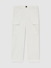 Reiss Stone Todd 13-14 yrs 100% Cotton Straight Leg Cargo Trousers - Image 1 of 4