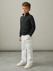 Reiss Stone Todd 13-14 yrs 100% Cotton Straight Leg Cargo Trousers - Image 2 of 4