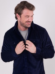 Lakeland Clothing Blue Ambleside Jumbo Corduroy 100% Cotton Overshirt - Image 4 of 8