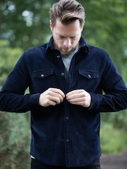 Lakeland Clothing Blue Ambleside Jumbo Corduroy 100% Cotton Overshirt - Image 8 of 8