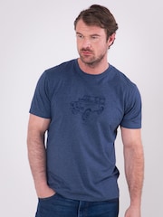 Lakeland Clothing Blue Printed 100% Cotton T-Shirt - Image 1 of 5