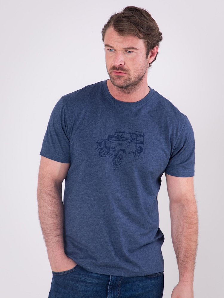 Lakeland Clothing Blue Printed 100% Cotton T-Shirt - Image 1 of 5