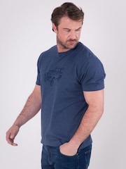 Lakeland Clothing Blue Printed 100% Cotton T-Shirt - Image 3 of 5