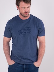 Lakeland Clothing Blue Printed 100% Cotton T-Shirt - Image 5 of 5