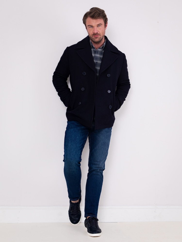 Lakeland Clothing Blue Ulverston Pea Coat - Image 4 of 8